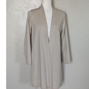 Alfani Petite Open Front Cardigan Sweater Beige Cotton Blend Medium Petite‎